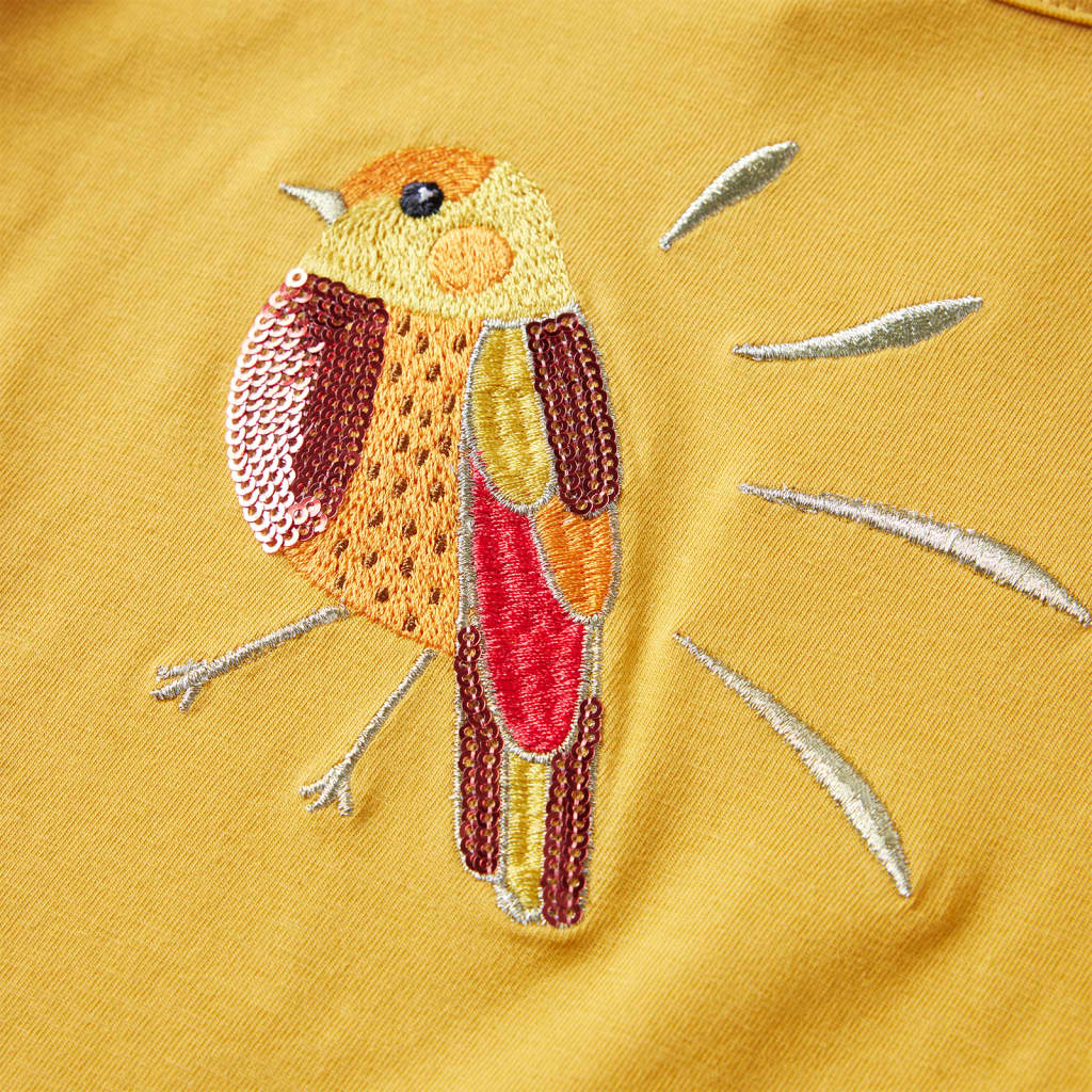 Sötét okker hosszú ujjú gyerekpóló 104