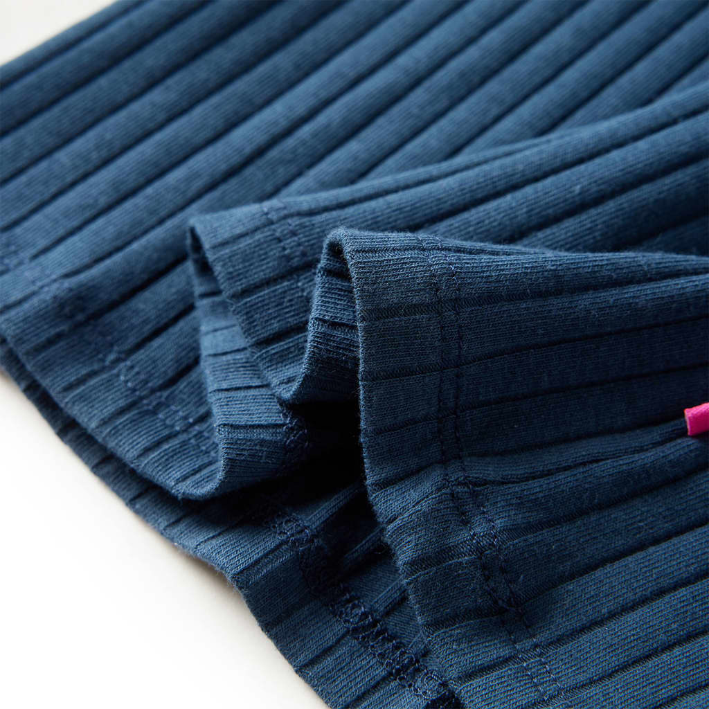 Tengerészkék hosszú ujjú bordázott gyerekpóló 140