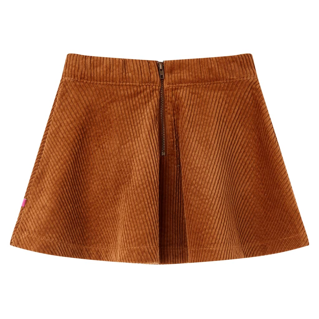 Gyerek szoknya zsebekkel Corduroy Cognac 92