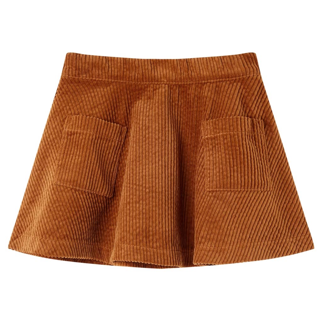Gyerek szoknya zsebekkel Corduroy Cognac 104