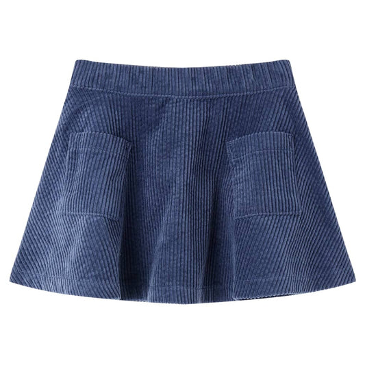 Gyerek szoknya zsebekkel Corduroy Navy 92