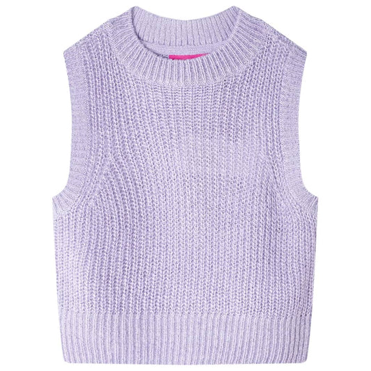 Gyerek pulóver mellény kötött világos lila 104