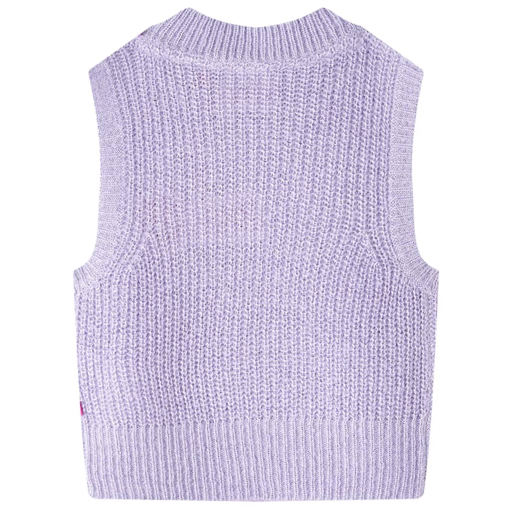 Gyerek pulóver mellény kötött világos lila 104