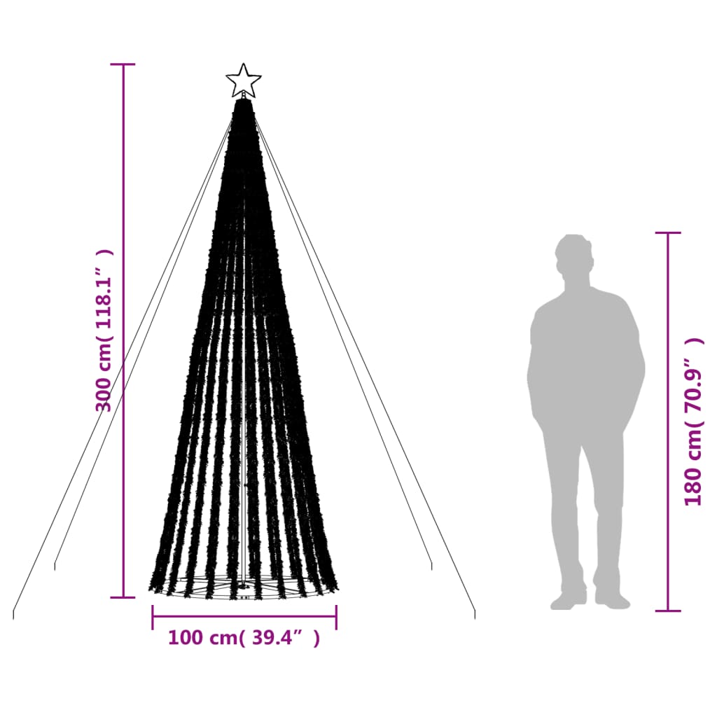 hideg fehér LED karácsonyfa 688 LED 300 cm