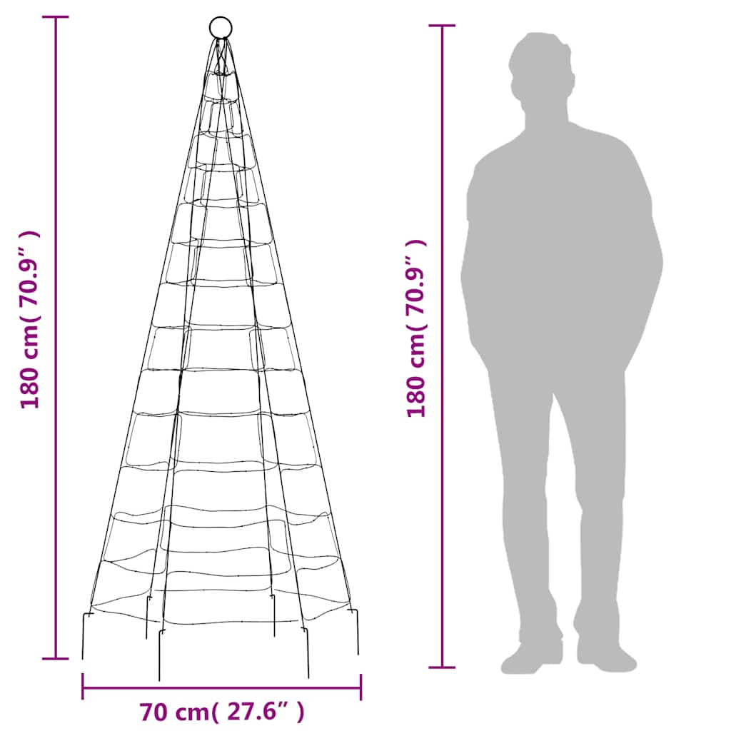 hideg fehér LED karácsonyfa 200 LED 180 cm