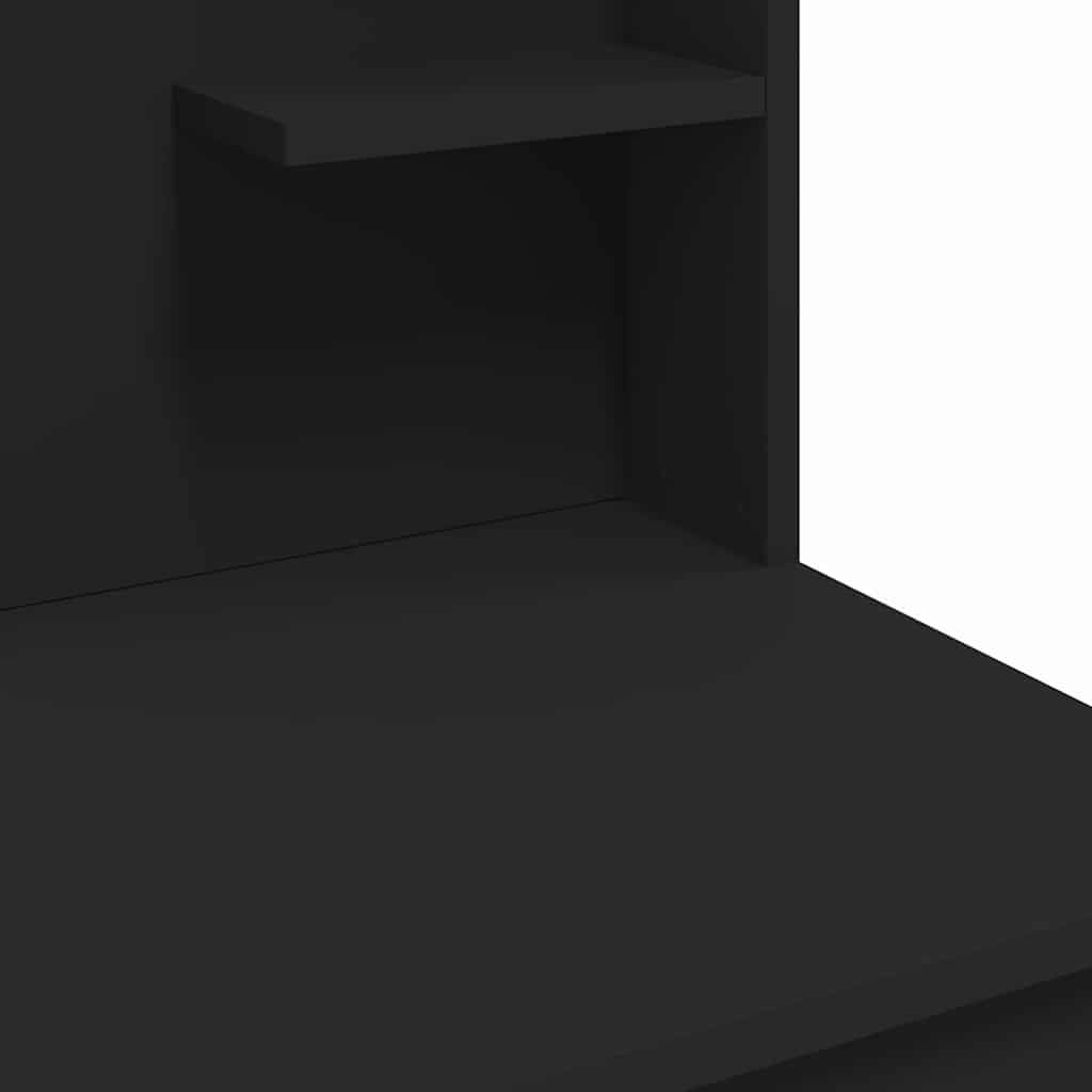 fekete fésülködőasztal LED-del 96x40x142 cm