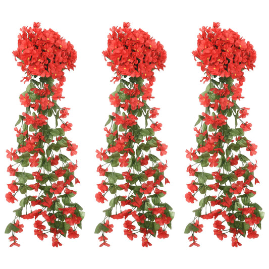 3 db piros virágfüzér 85 cm