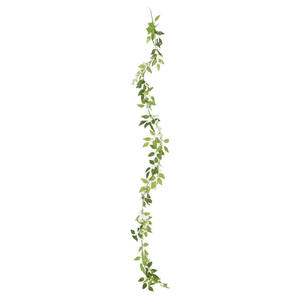 6 db fehér virágfüzér 200 cm