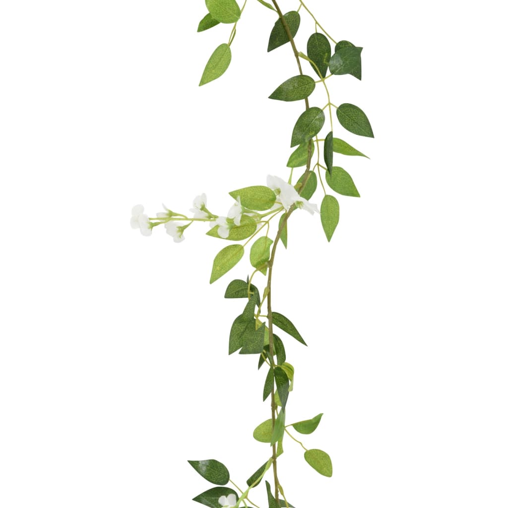 6 db fehér virágfüzér 200 cm