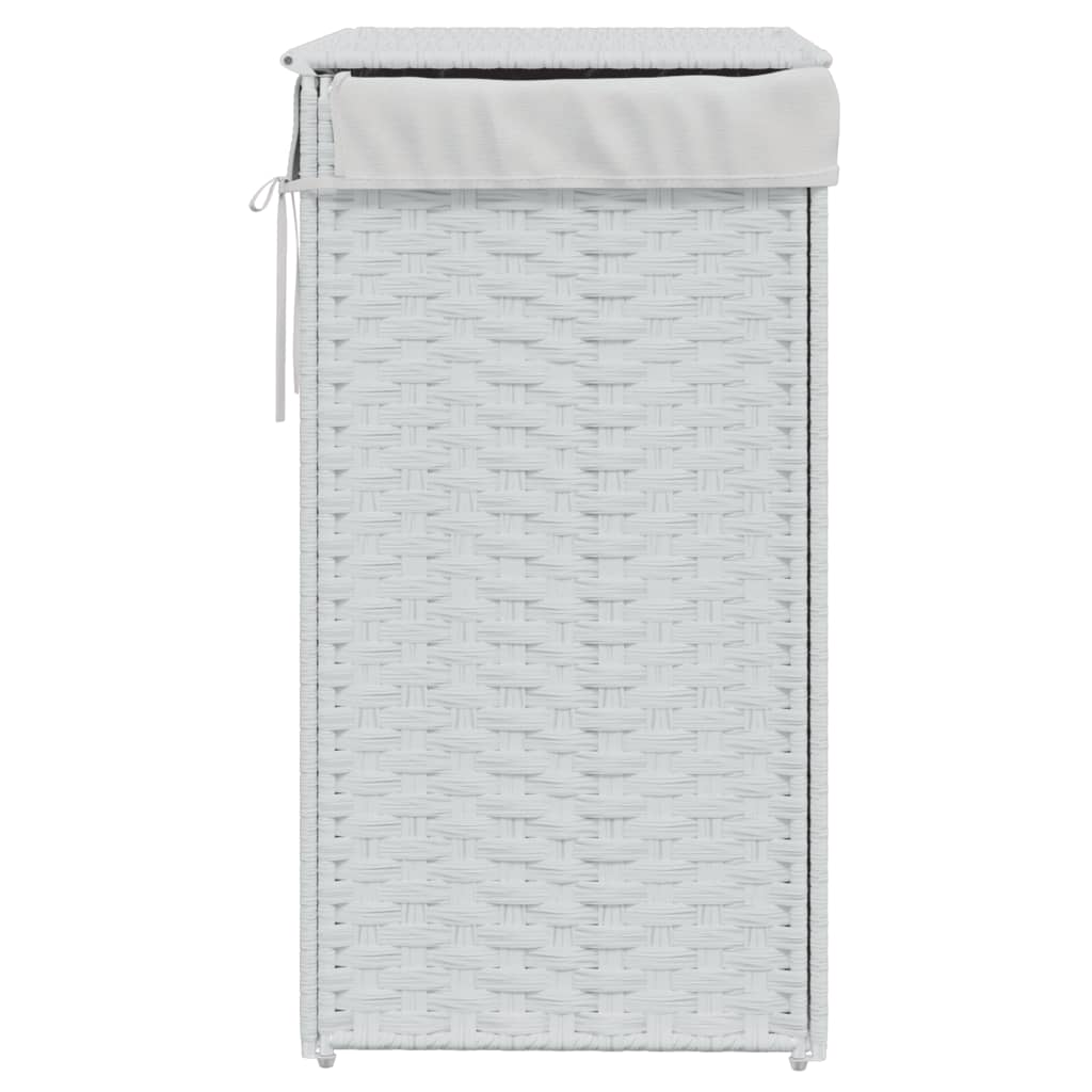 fehér polyrattan szennyeskosár fedéllel 46x33x60 cm