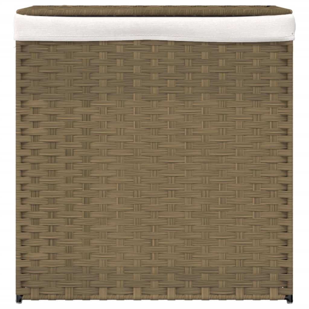 polyrattan szennyeskosár 2 rekesszel 53x33x57 cm