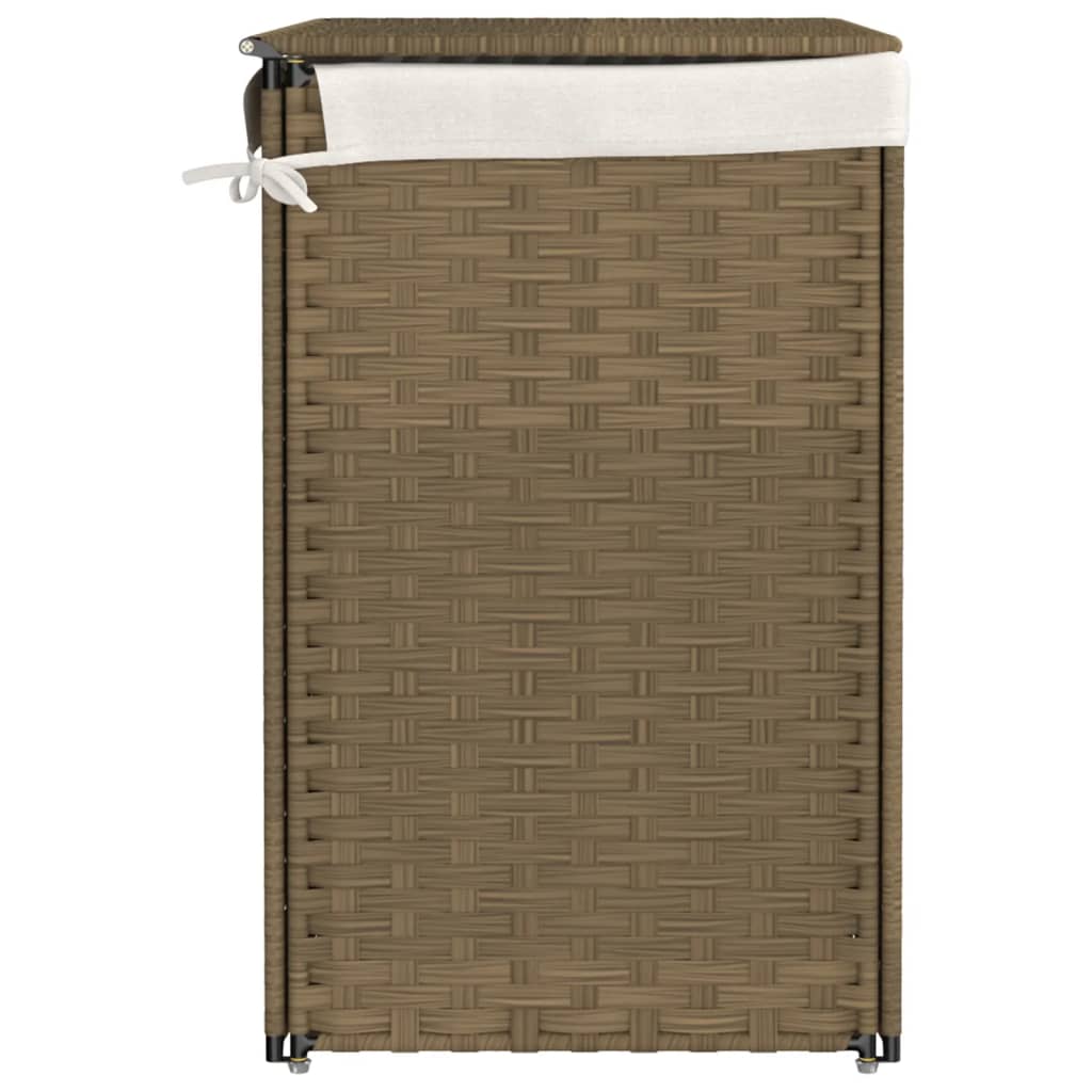 polyrattan szennyeskosár 2 rekesszel 53x33x57 cm