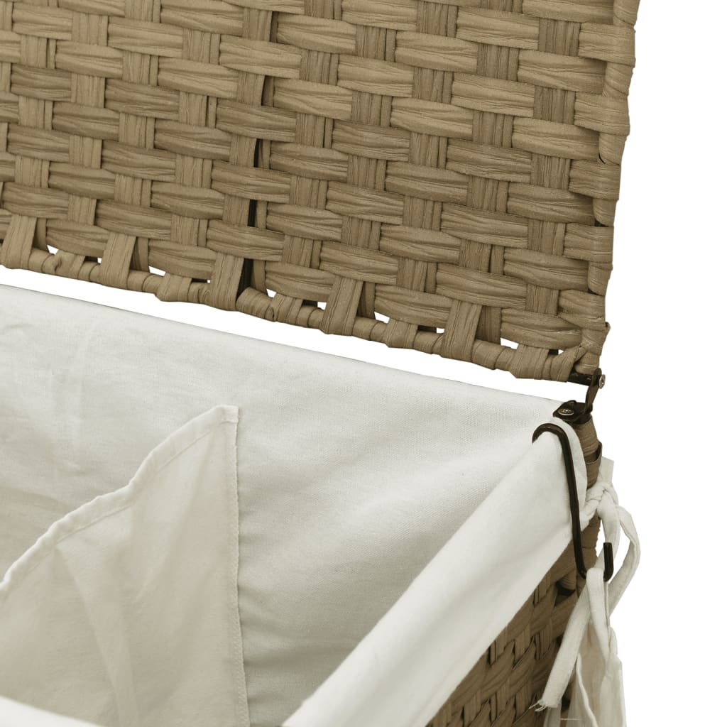 polyrattan szennyeskosár kerekekkel 60x35x60,5 cm
