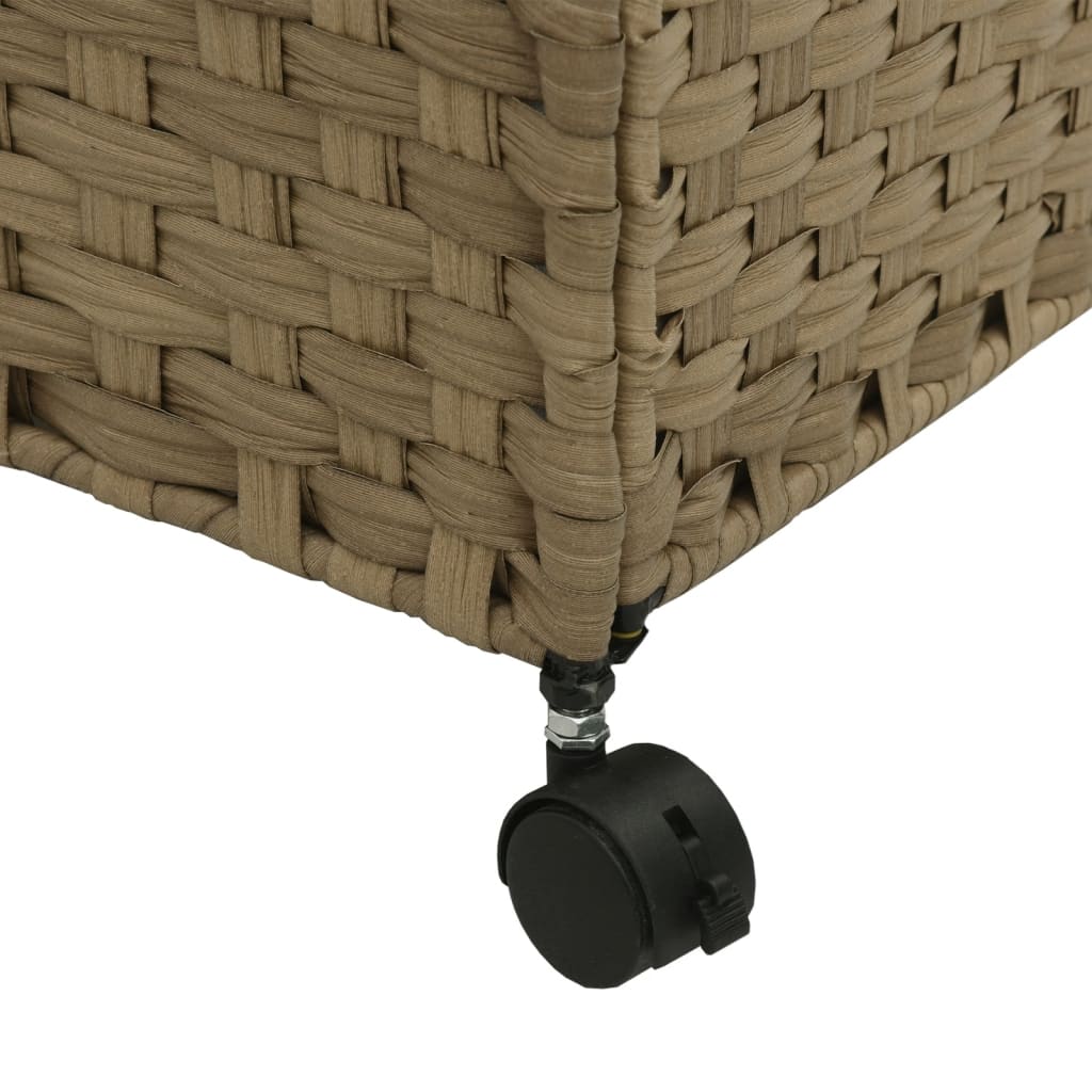polyrattan szennyeskosár kerekekkel 60x35x60,5 cm