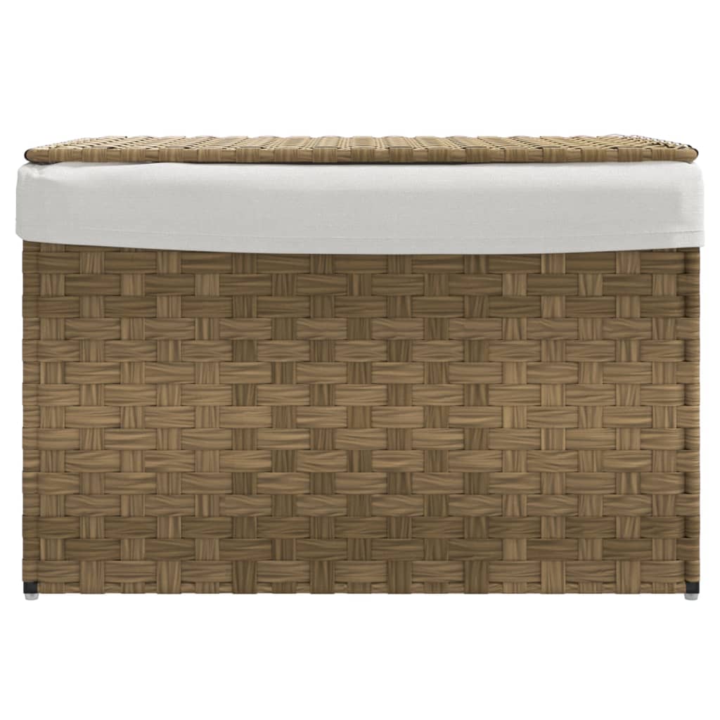 polyrattan szennyeskosár fedéllel 55,5 x 35 x 34 cm