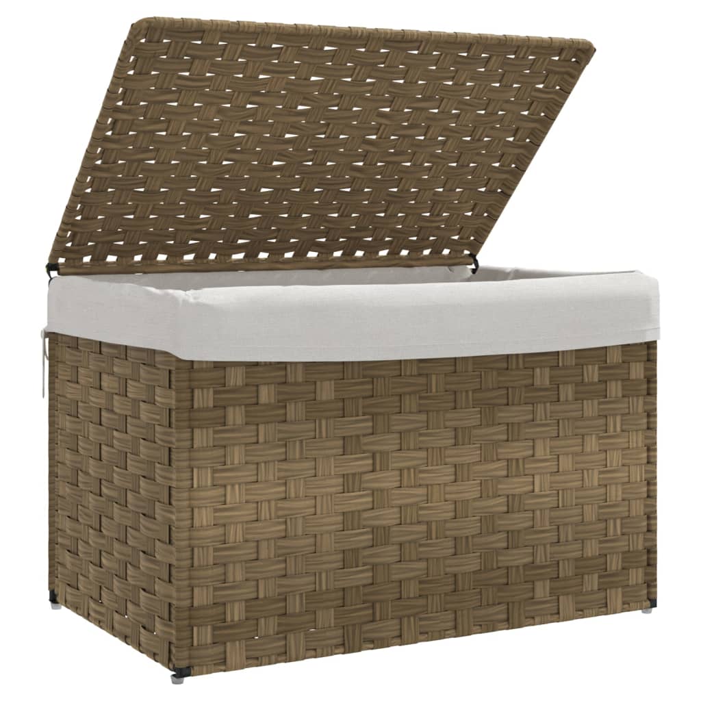 polyrattan szennyeskosár fedéllel 55,5 x 35 x 34 cm