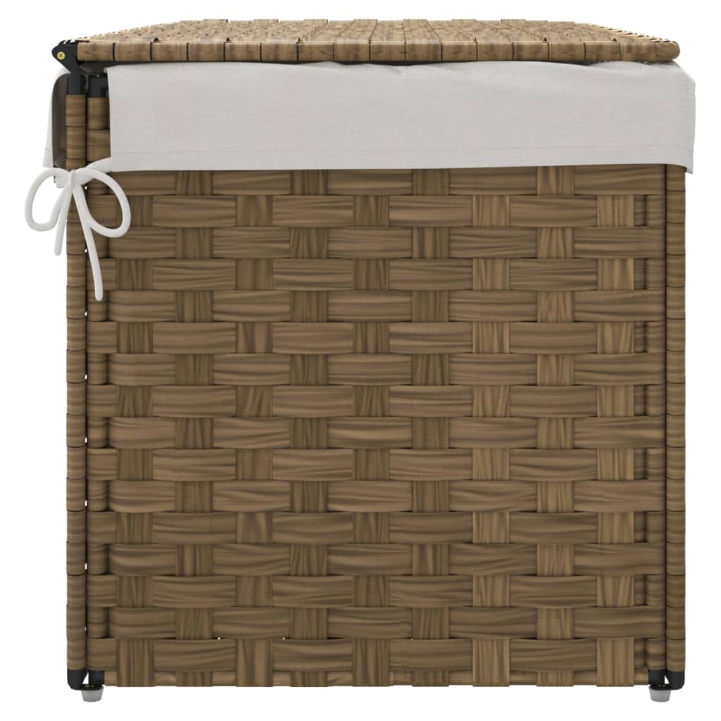 polyrattan szennyeskosár fedéllel 55,5 x 35 x 34 cm