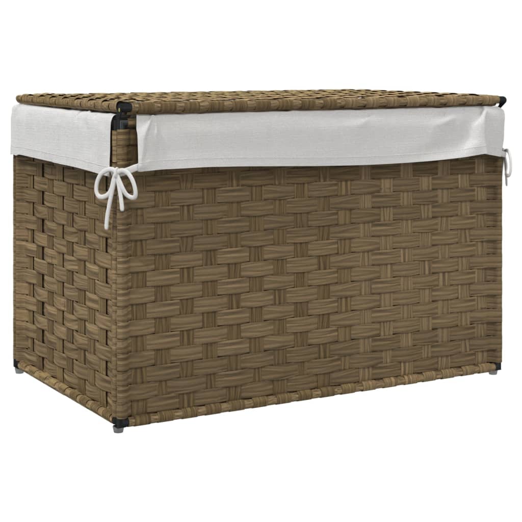 polyrattan szennyeskosár fedéllel 55,5 x 35 x 34 cm