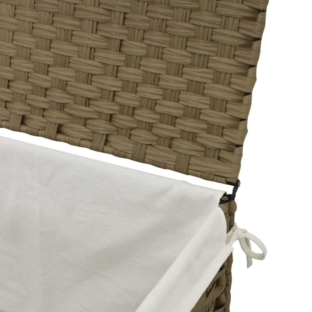polyrattan szennyeskosár fedéllel 55,5 x 35 x 34 cm