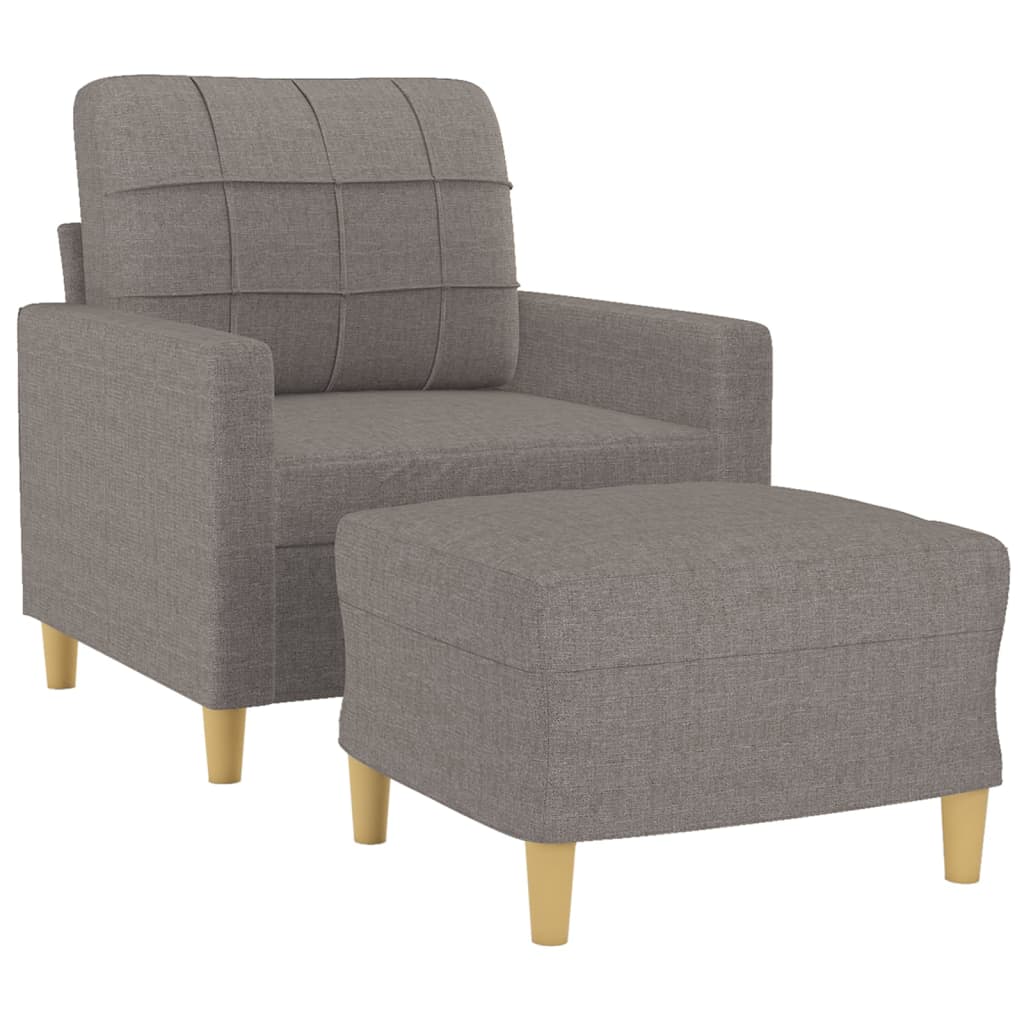 tópszínű szövet kanapéfotel lábtartóval 60 cm