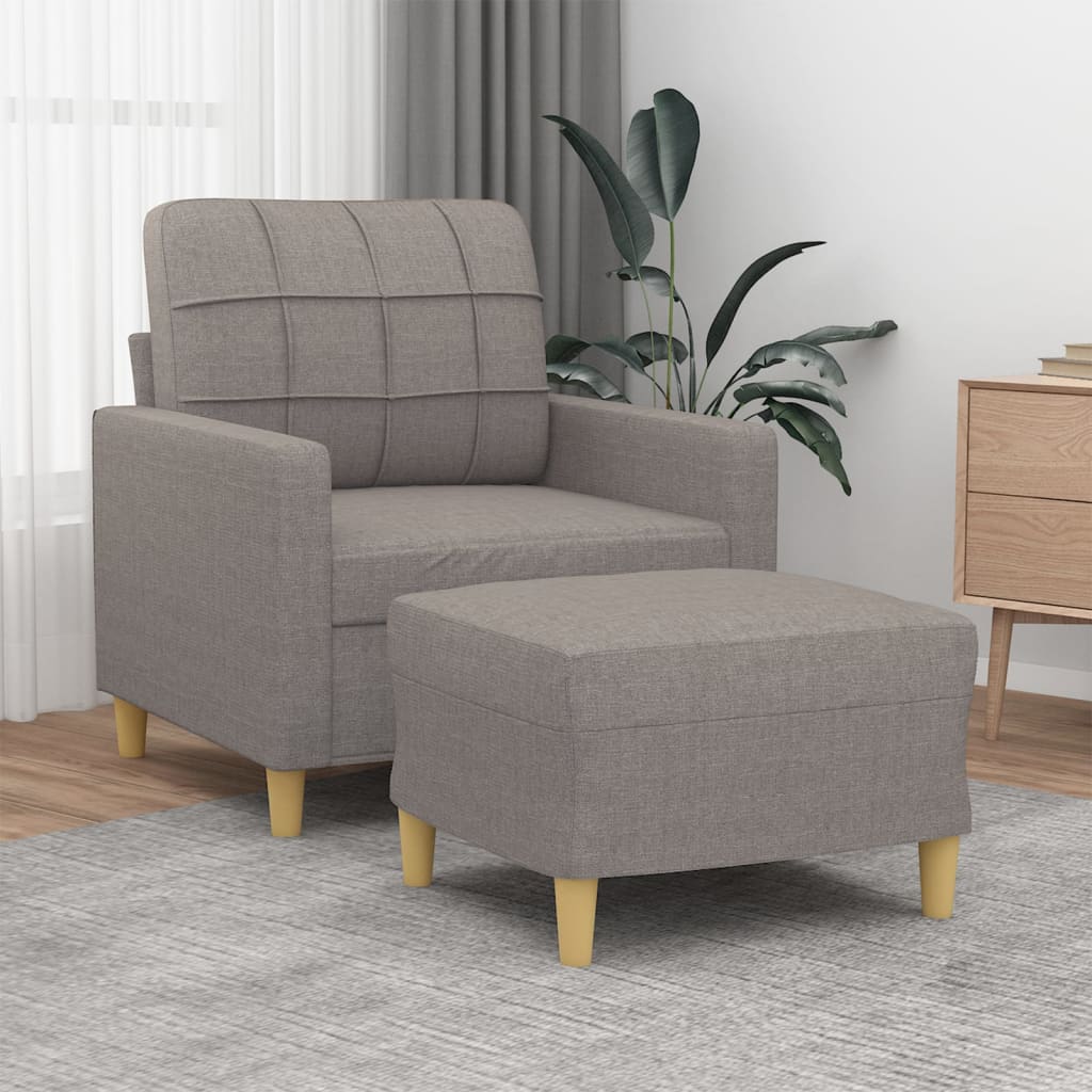 tópszínű szövet kanapéfotel lábtartóval 60 cm