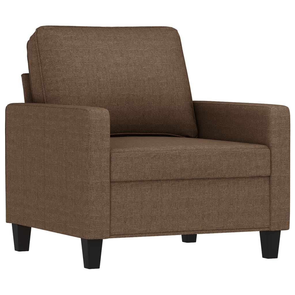 barna szövet kanapéfotel lábtartóval 60 cm