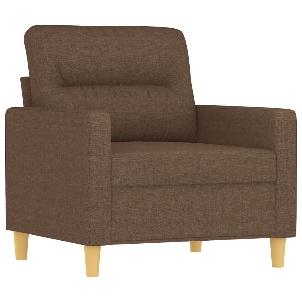 barna szövet kanapéfotel lábtartóval 60 cm