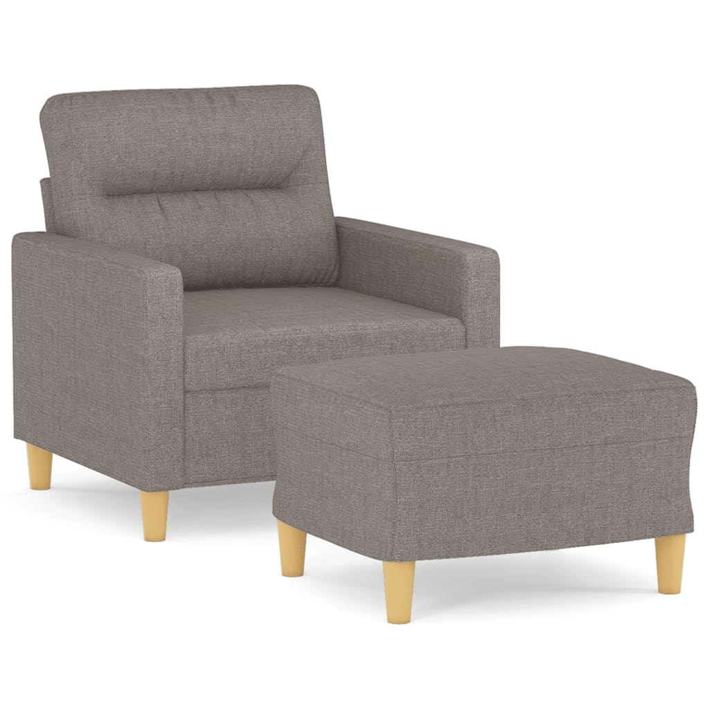 tópszínű szövet kanapéfotel lábtartóval 60 cm