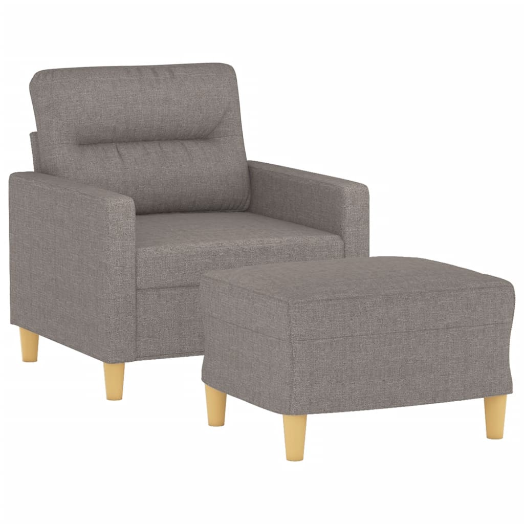 tópszínű szövet kanapéfotel lábtartóval 60 cm