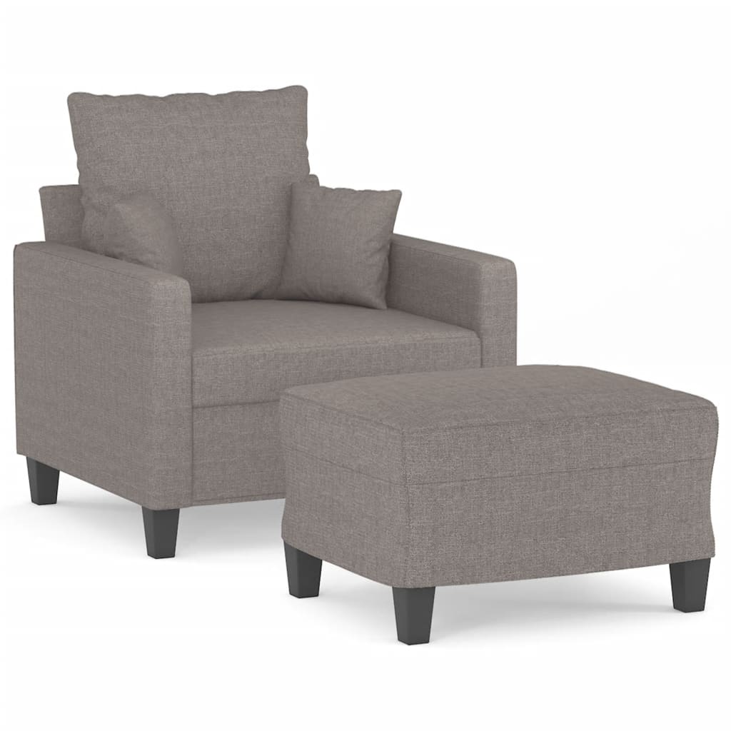tópszínű szövet kanapéfotel lábtartóval 60 cm