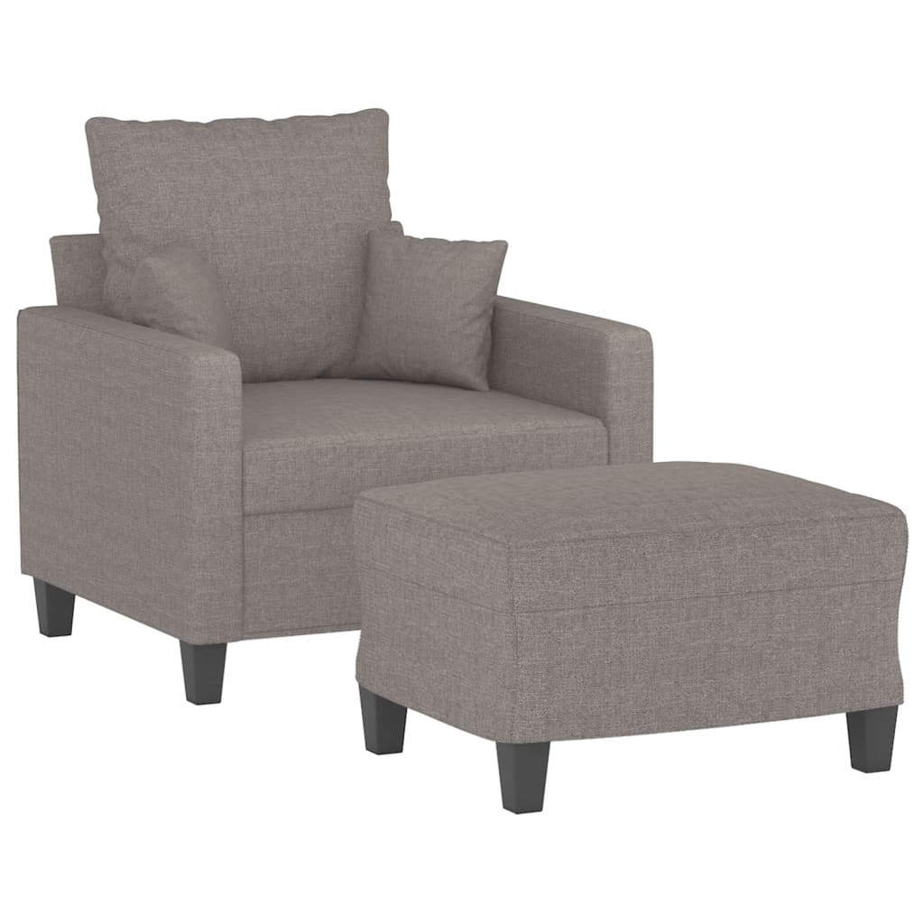 tópszínű szövet kanapéfotel lábtartóval 60 cm