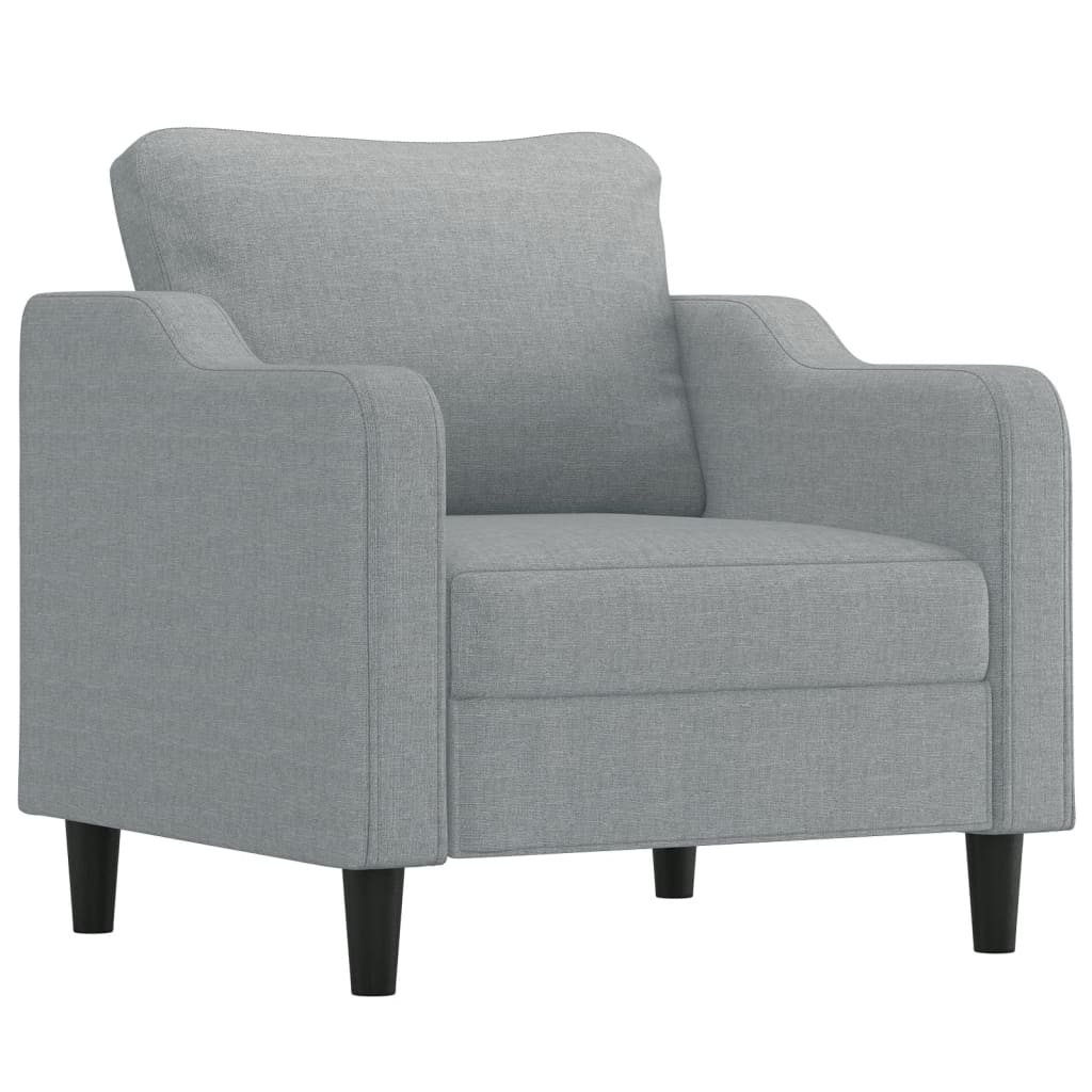 világosszürke szövet kanapéfotel lábtartóval 60 cm