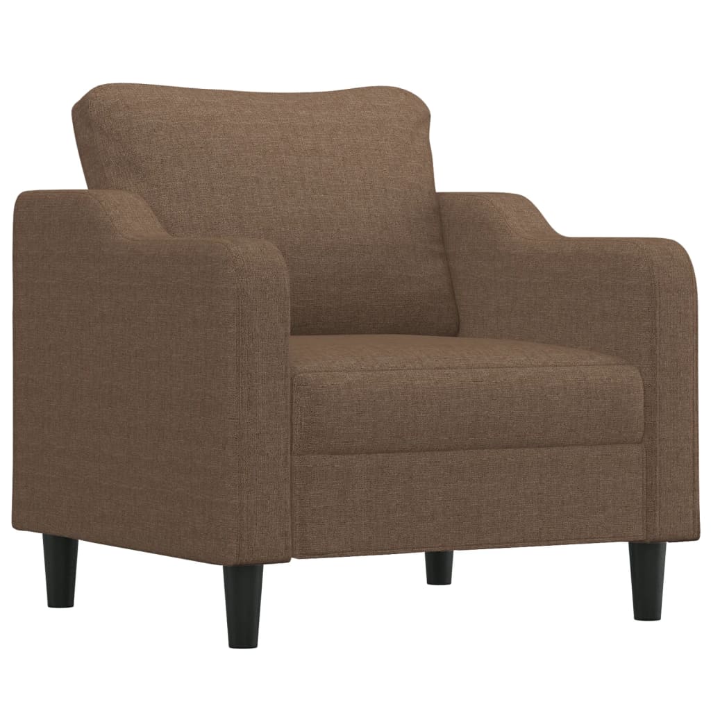 barna szövet kanapéfotel lábtartóval 60 cm