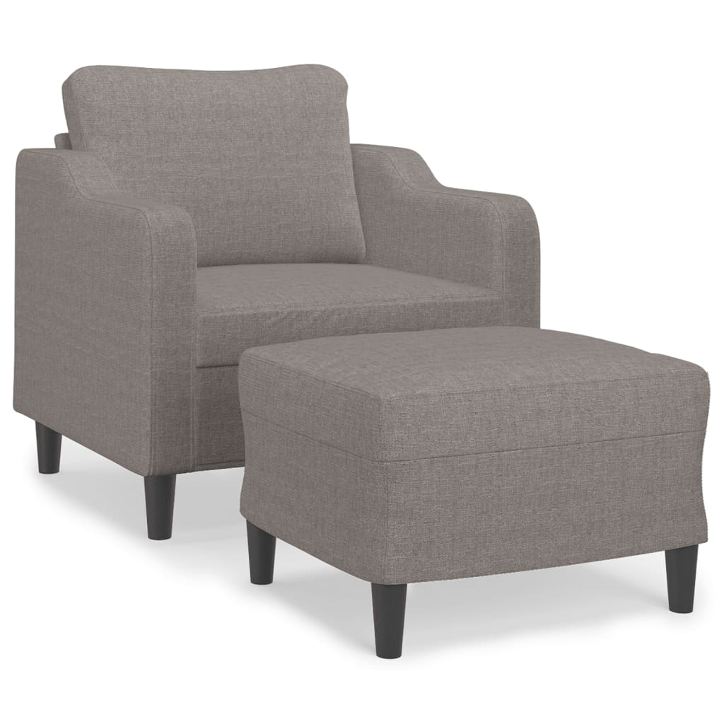 tópszínű szövet kanapéfotel lábtartóval 60 cm