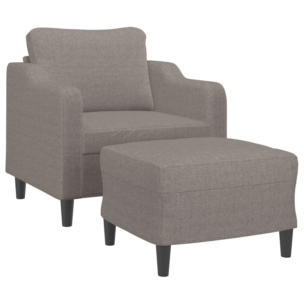tópszínű szövet kanapéfotel lábtartóval 60 cm