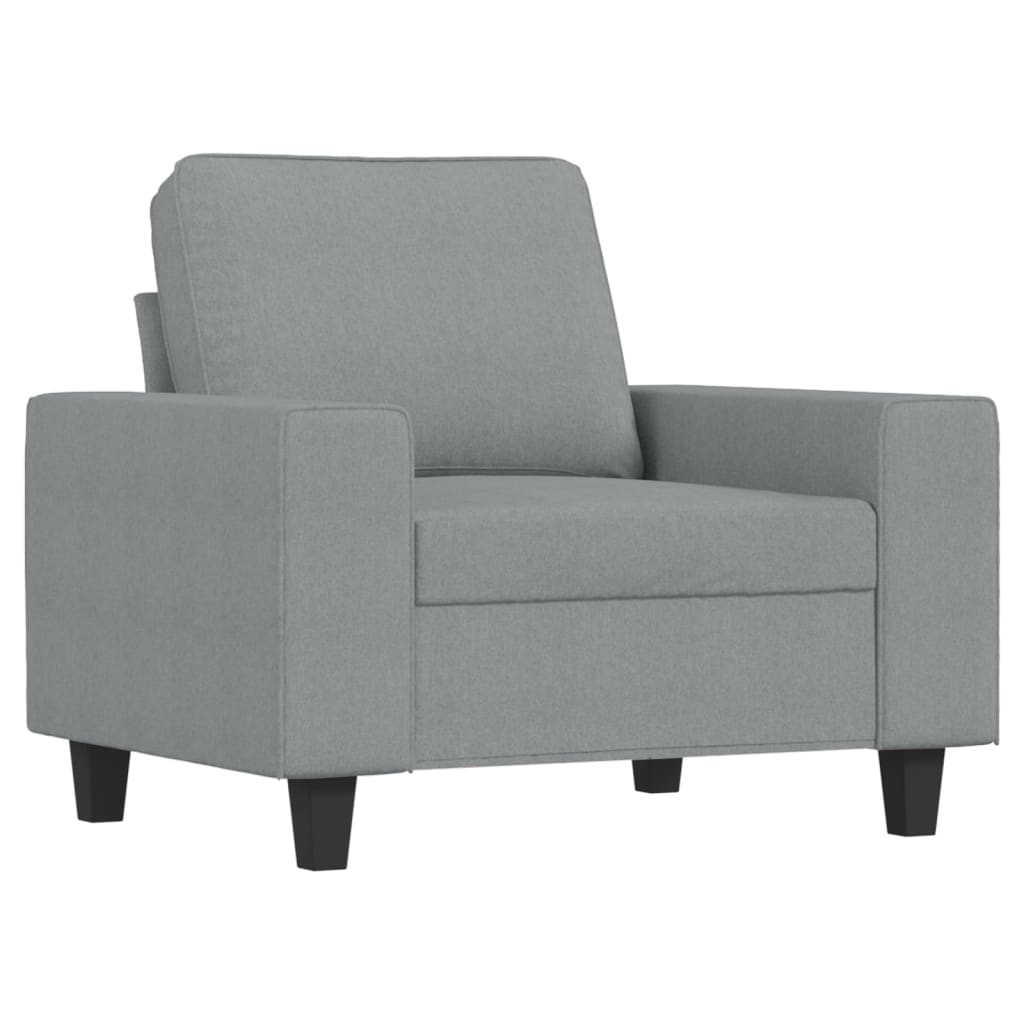 világosszürke szövet kanapéfotel lábtartóval 60 cm
