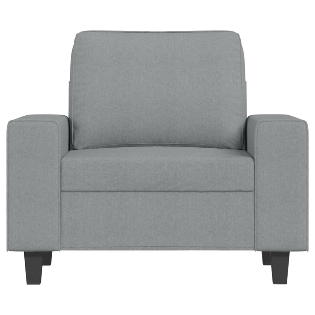 világosszürke szövet kanapéfotel lábtartóval 60 cm