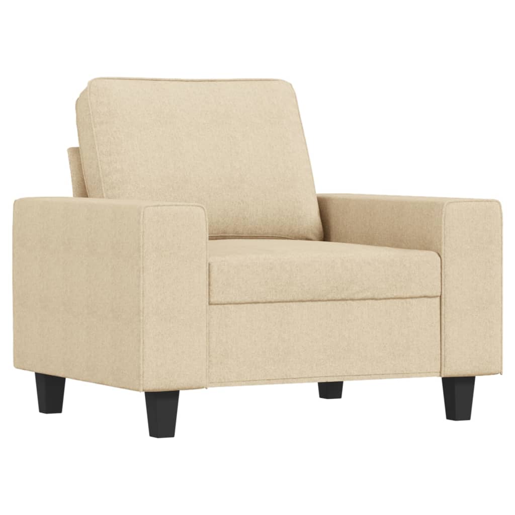 krémszínű szövet kanapéfotel lábtartóval 60 cm