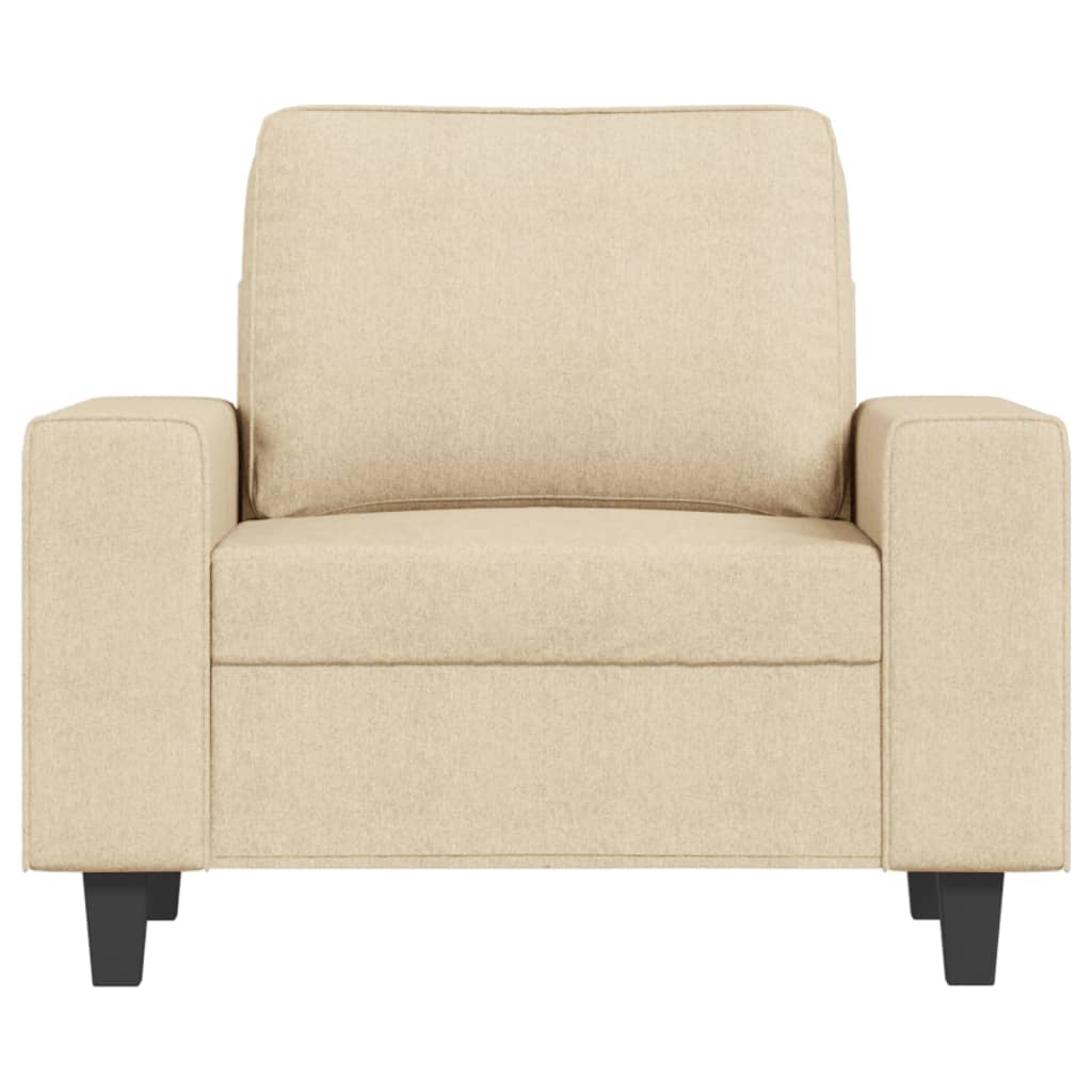 krémszínű szövet kanapéfotel lábtartóval 60 cm
