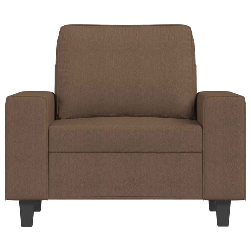 barna szövet kanapéfotel lábtartóval 60 cm