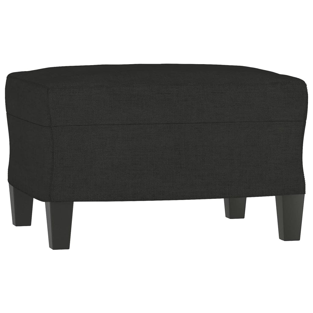 fekete szövet kanapéfotel lábtartóval 60 cm