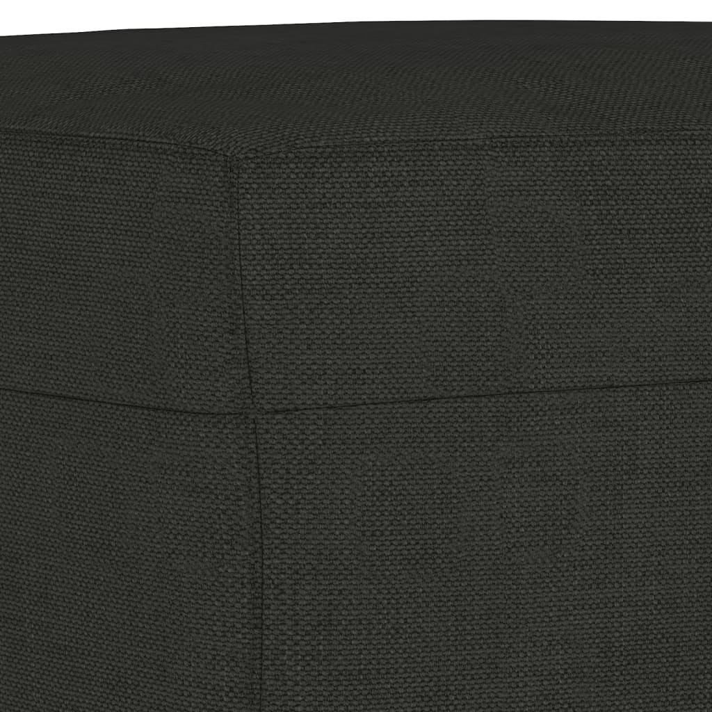 fekete szövet kanapéfotel lábtartóval 60 cm