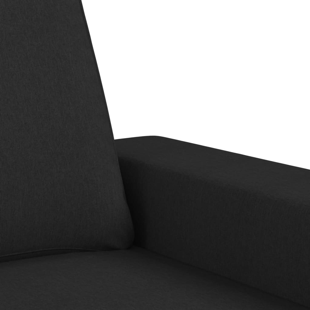 fekete szövet kanapéfotel lábtartóval 60 cm
