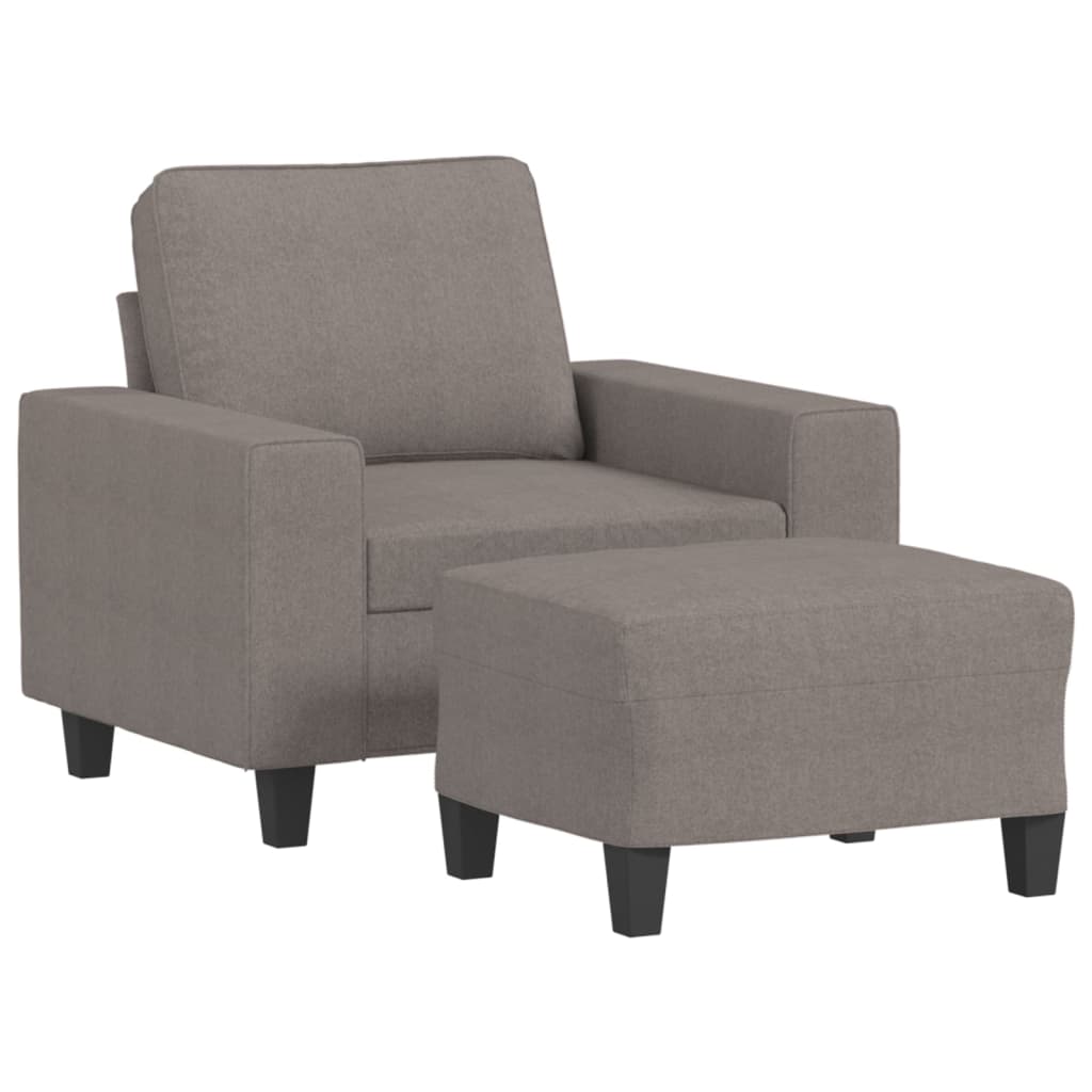 tópszínű szövet kanapéfotel lábtartóval 60 cm