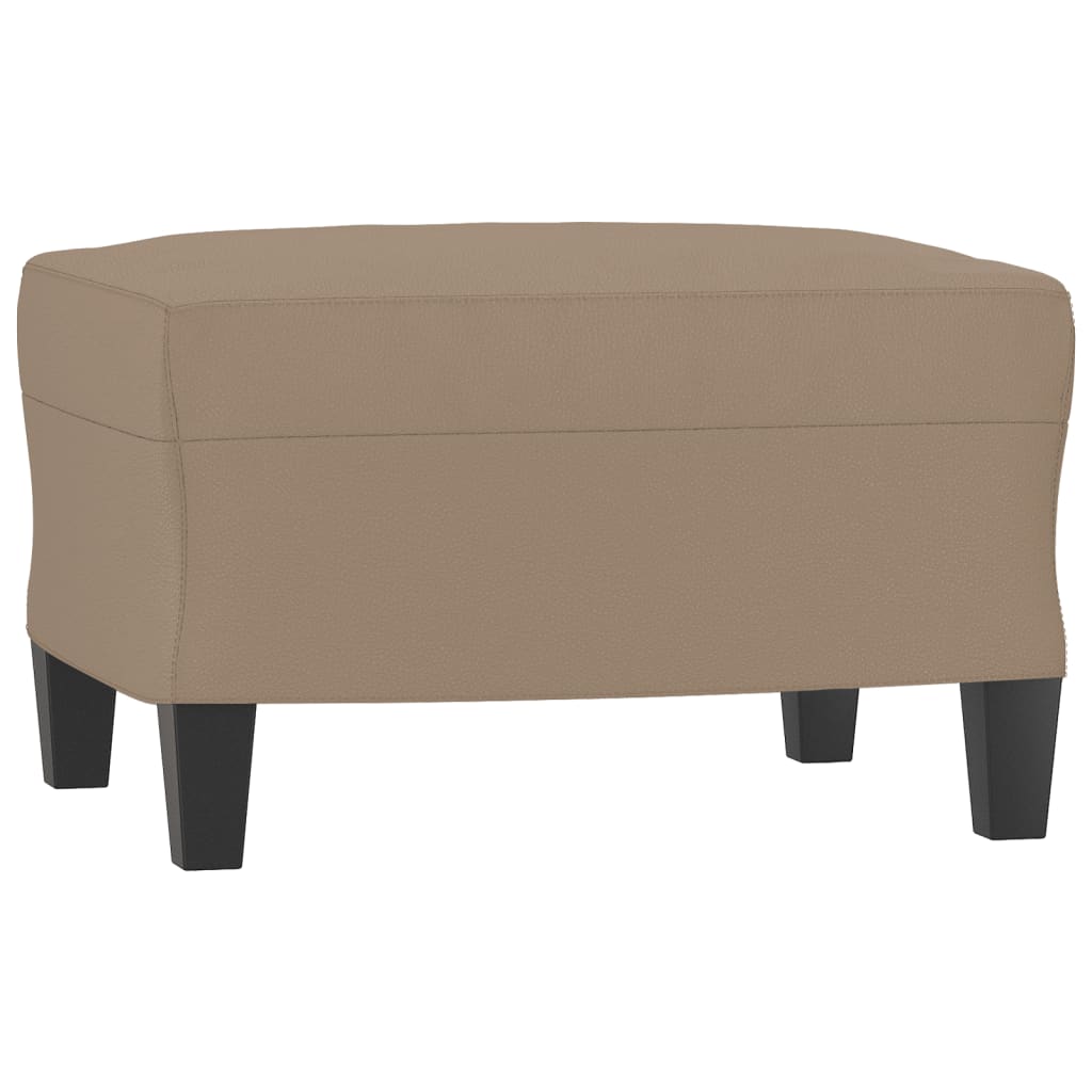 kávészínű műbőr kanapéfotel lábtartóval 60 cm