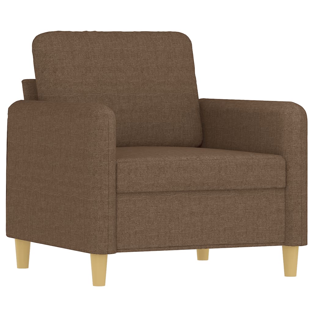 barna szövet kanapéfotel lábtartóval 60 cm