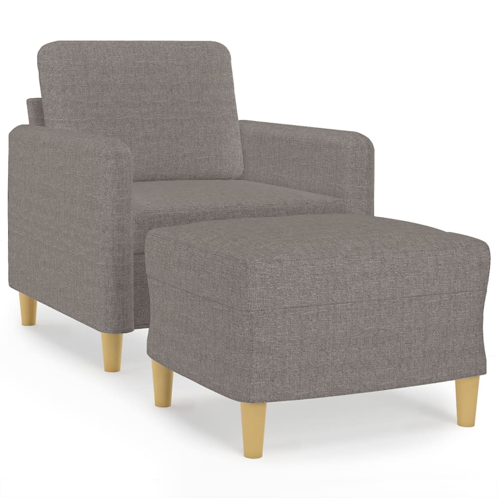 tópszínű szövet kanapéfotel lábtartóval 60 cm