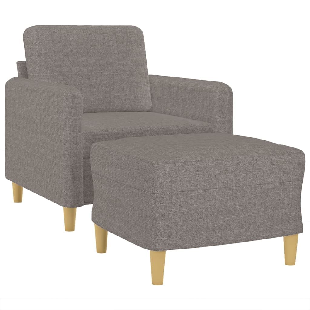 tópszínű szövet kanapéfotel lábtartóval 60 cm