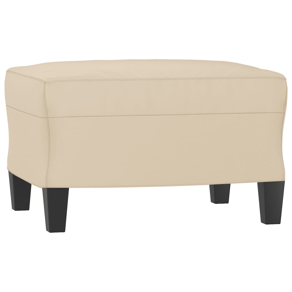 krémszínű mikroszálas szövet kanapéfotel lábtartóval 60 cm