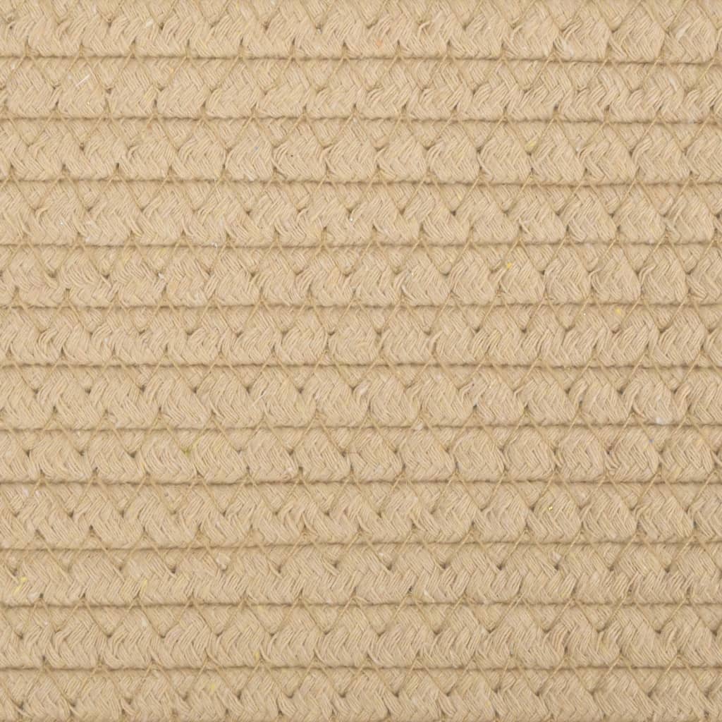 2 db bézs és fehér pamut tárolókosár Ø28 x 28 cm